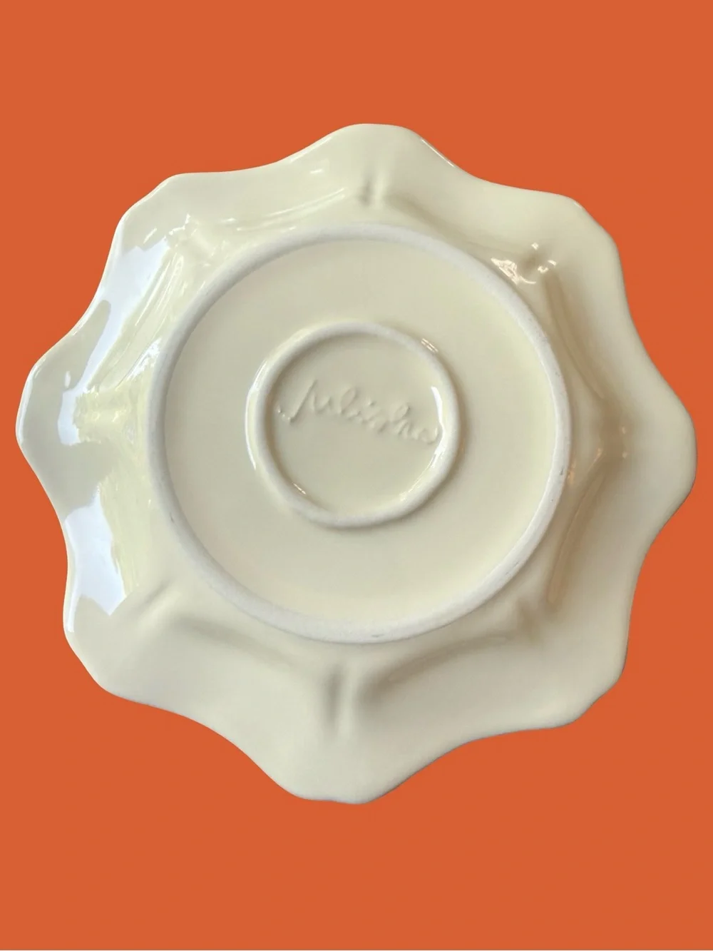 Juliana Berry and Thread Butter Yellow/Off White Desset/Bread Plate NWOT